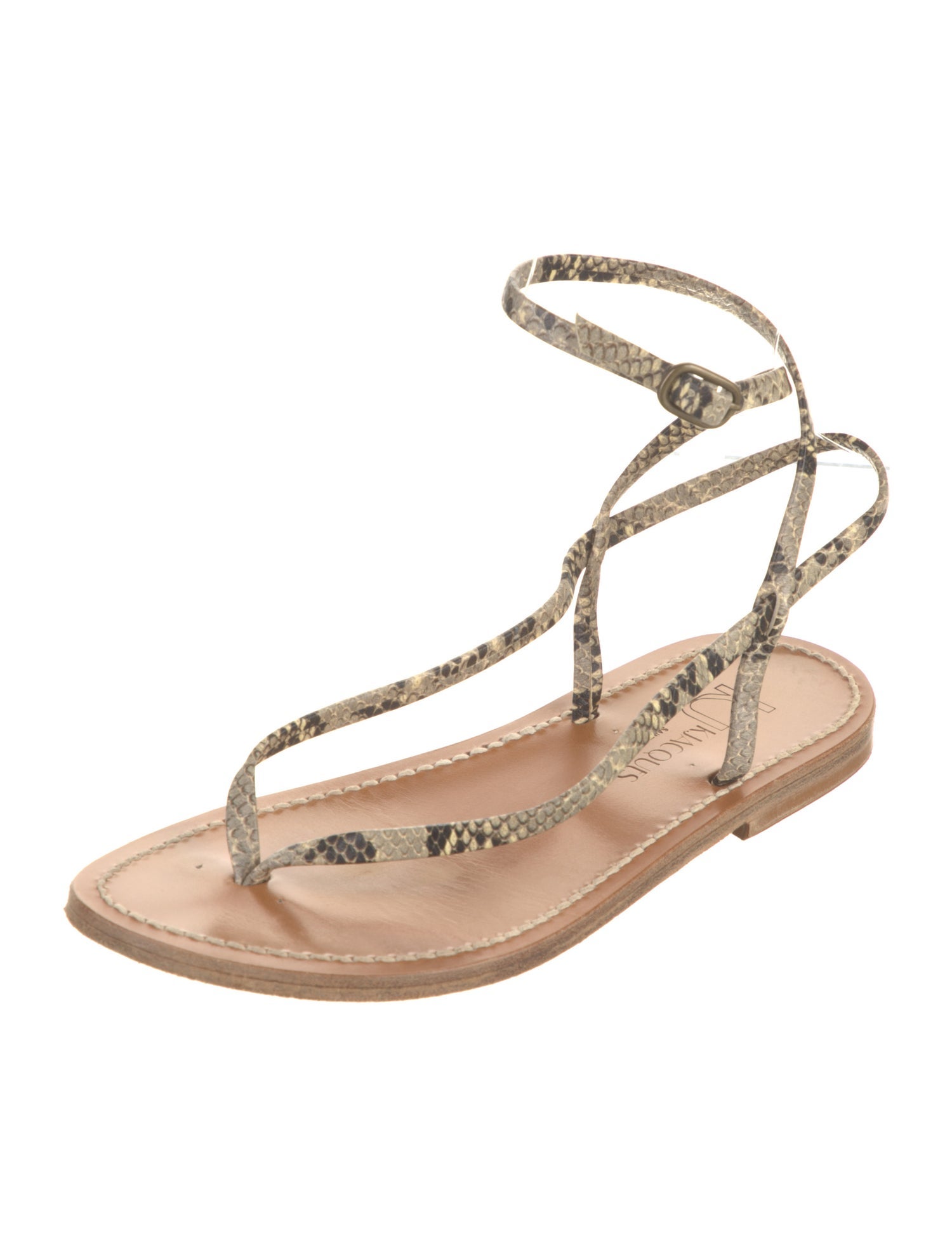 K Jacques St. Tropez Leather T-Strap Sandals