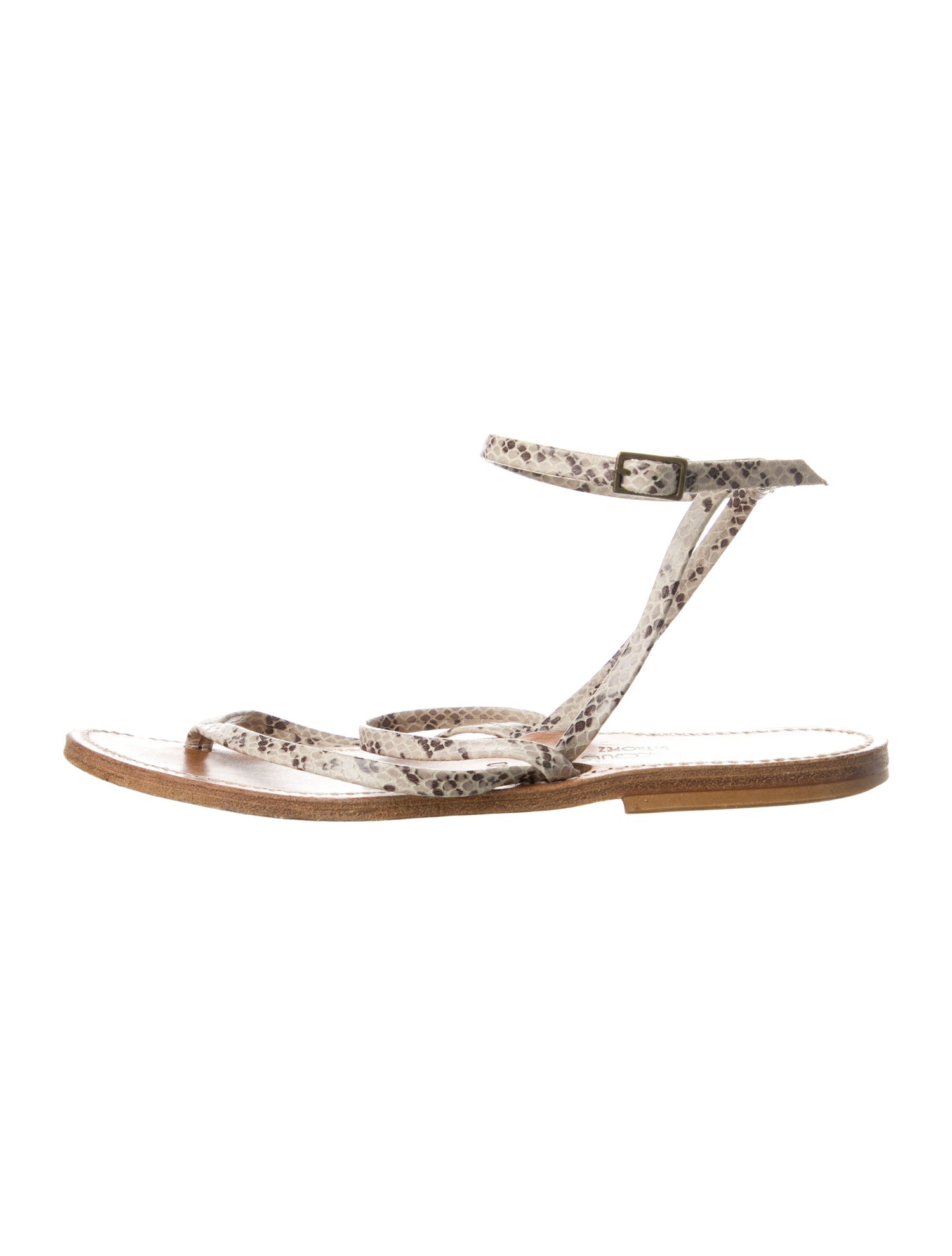 K Jacques St. Tropez Snakeskin Animal Print Gladiator Sandals