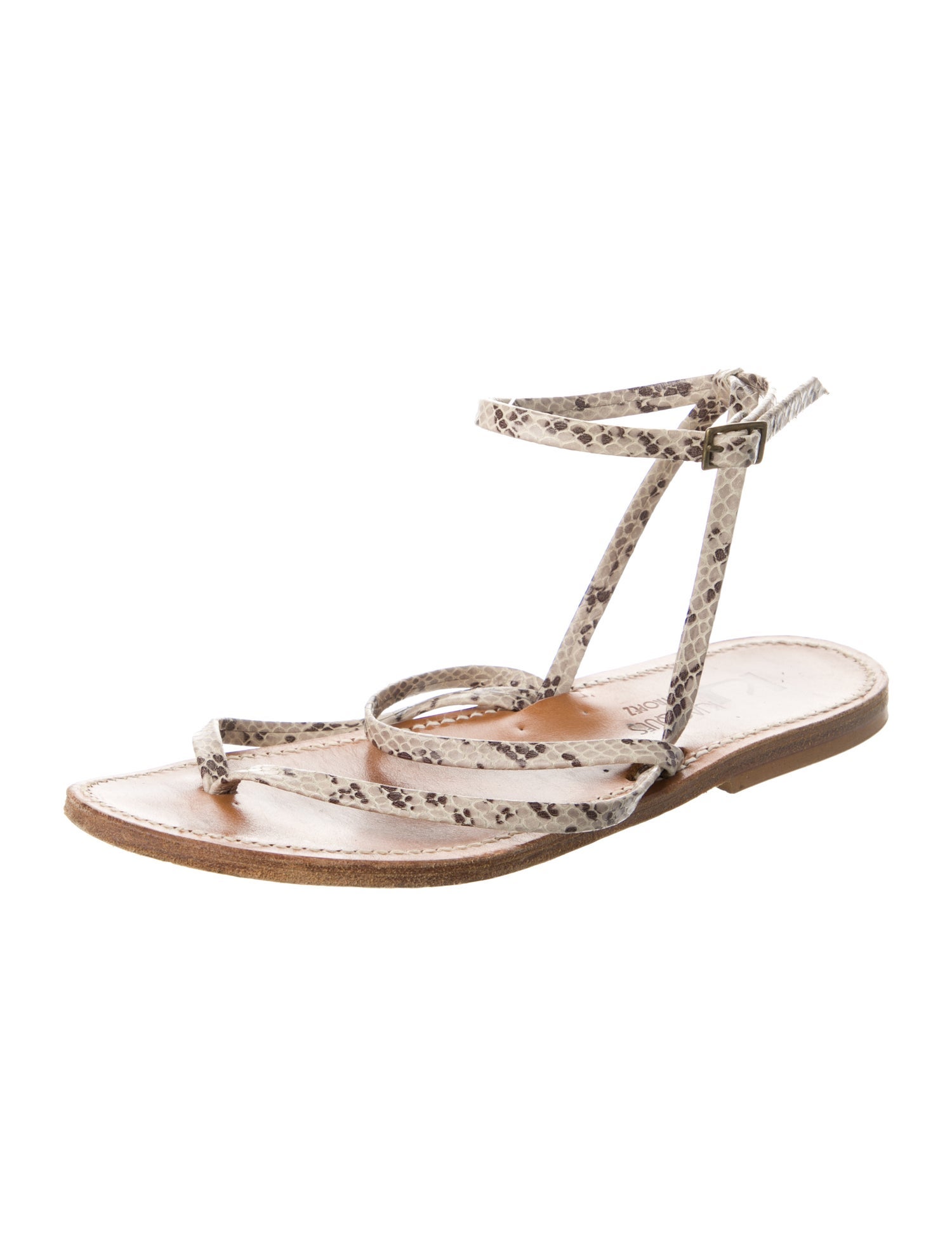 K Jacques St. Tropez Snakeskin Animal Print Gladiator Sandals