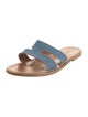 K Jacques St. Tropez Denim Raw-Edge Trim Slides
