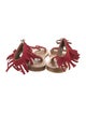 K Jacques St. Tropez Suede Fringe Trim Accent Sandals