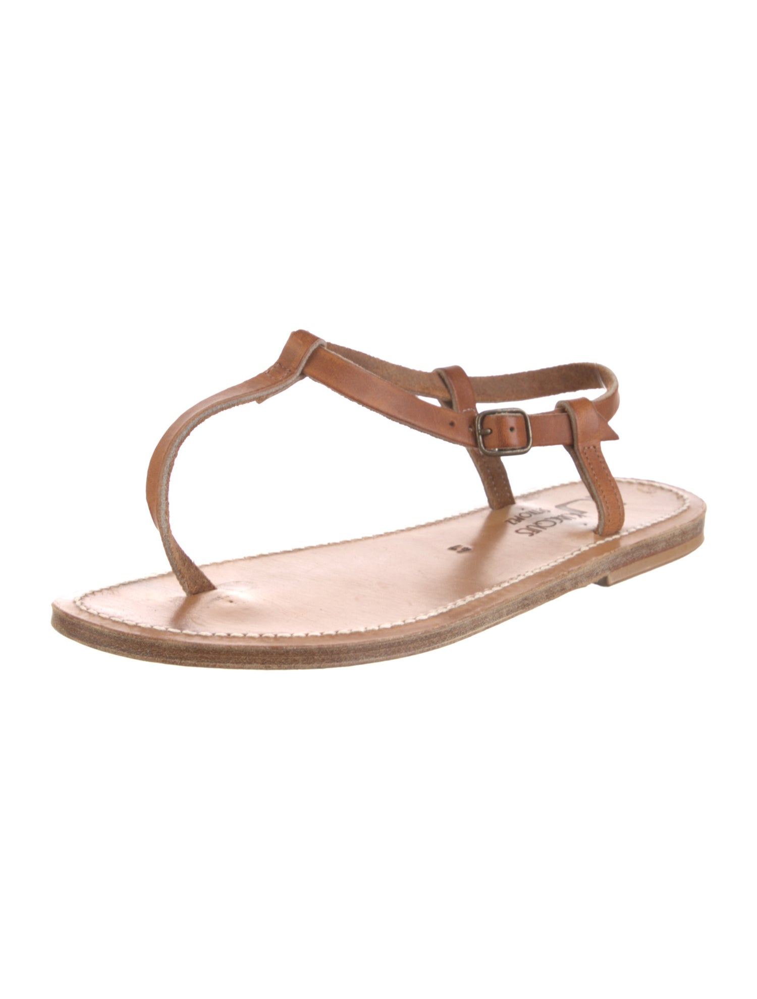K Jacques St. Tropez Leather T-Strap Sandals