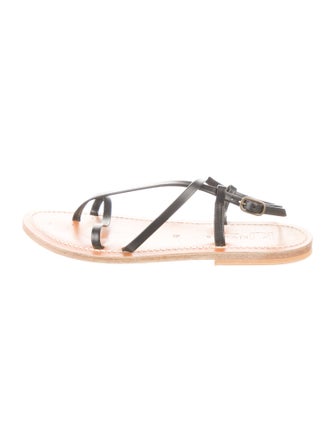 K Jacques St. Tropez Leather T-Strap Sandals
