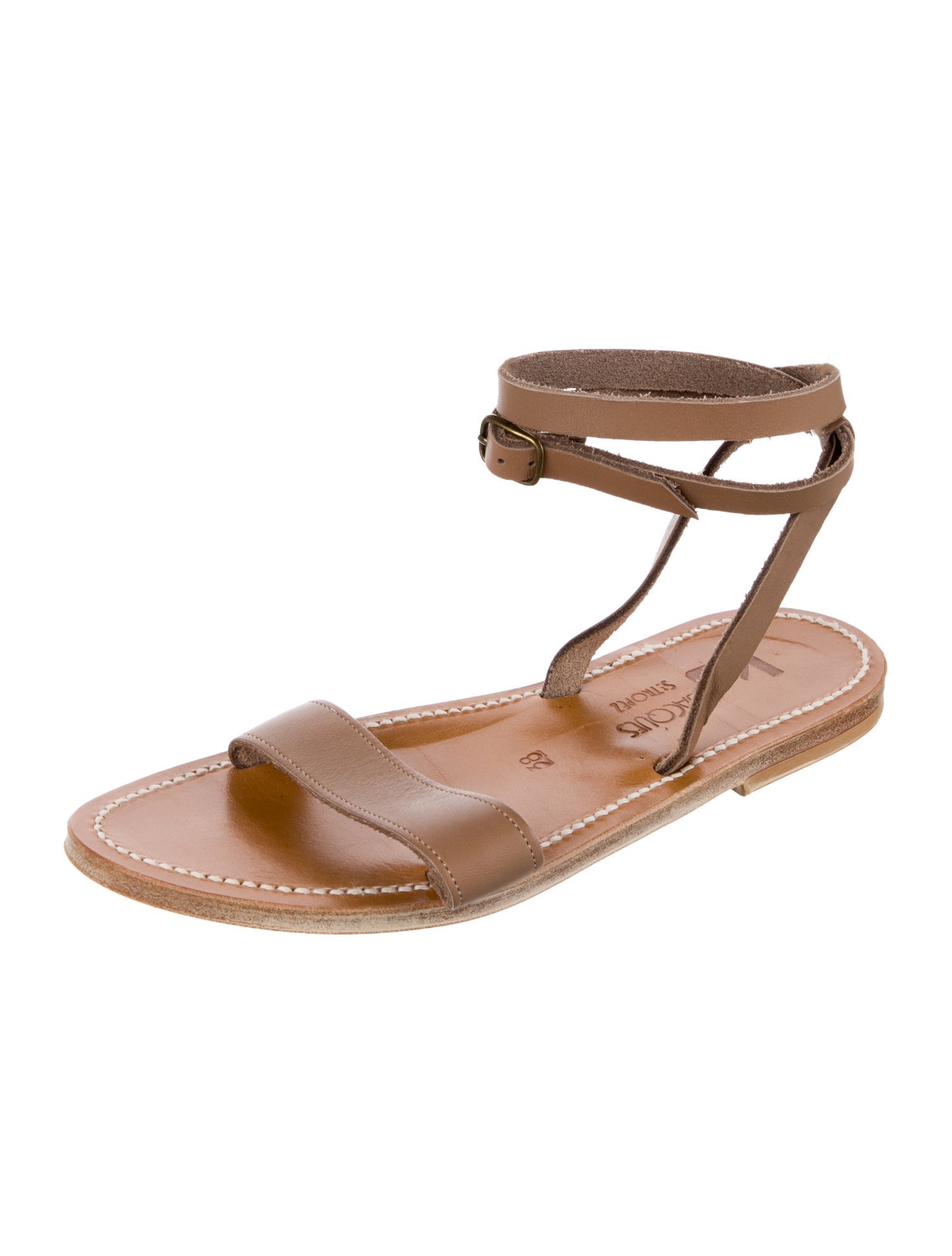 K Jacques St. Tropez Leather Gladiator Sandals