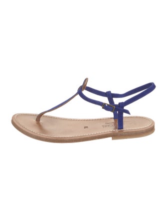 K Jacques St. Tropez Suede T-Strap Sandals