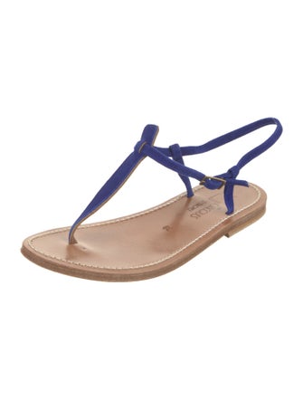 K Jacques St. Tropez Suede T-Strap Sandals