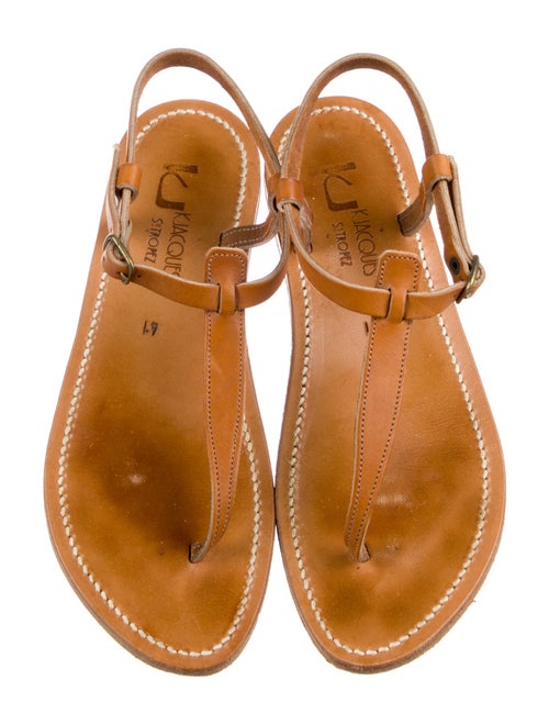 K Jacques St. Tropez Leather T-Strap Sandals