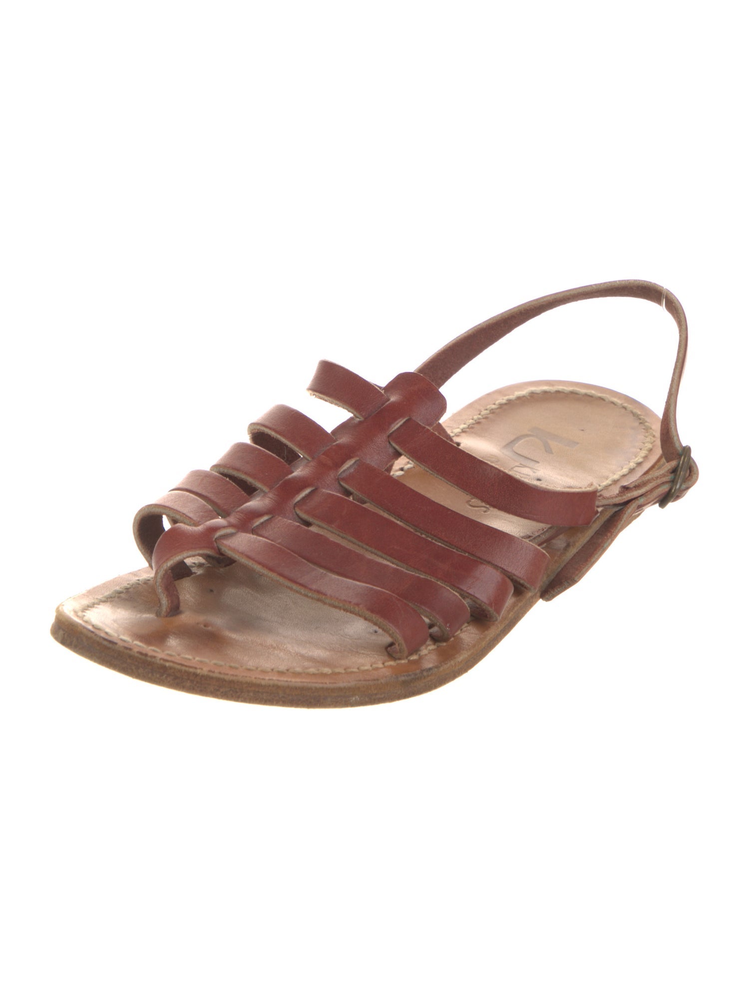 K Jacques St. Tropez Leather Slingback Sandals