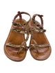 K Jacques St. Tropez Leather Animal Print T-Strap Sandals