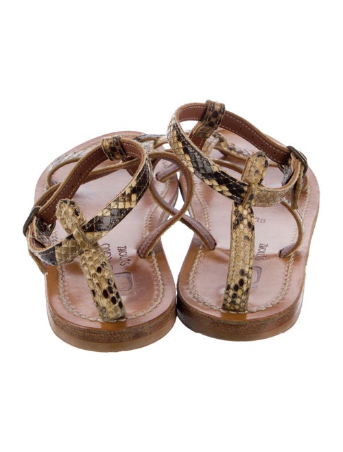 K Jacques St. Tropez Leather Animal Print T-Strap Sandals