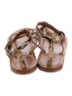 K Jacques St. Tropez Leather Animal Print T-Strap Sandals