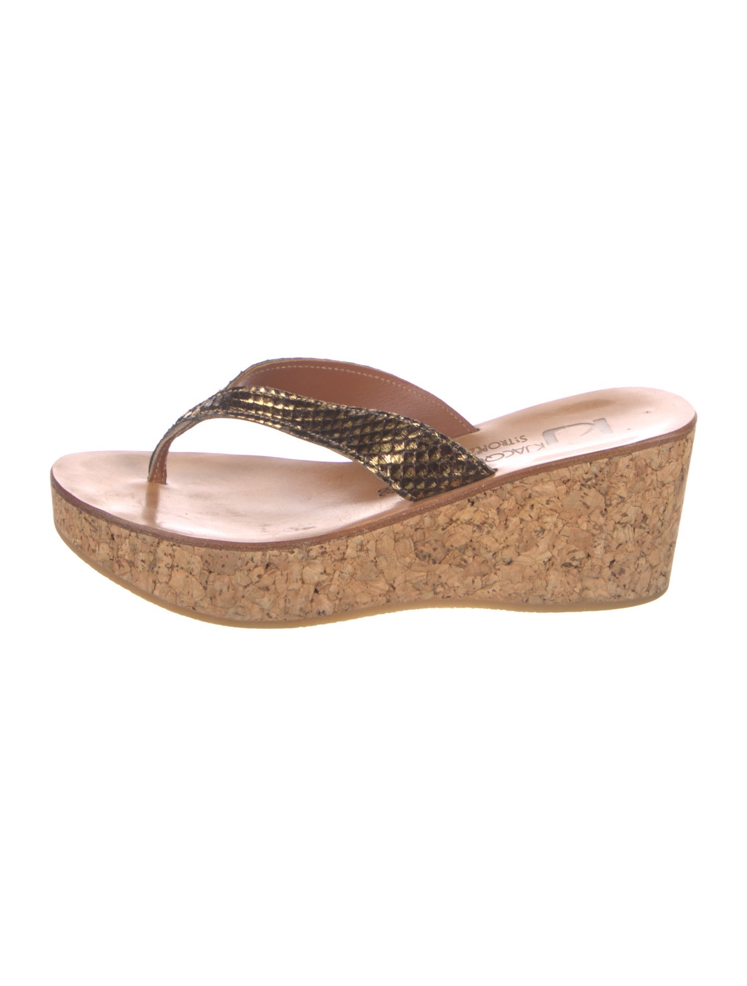 K Jacques St. Tropez Leather Animal Print Sandals