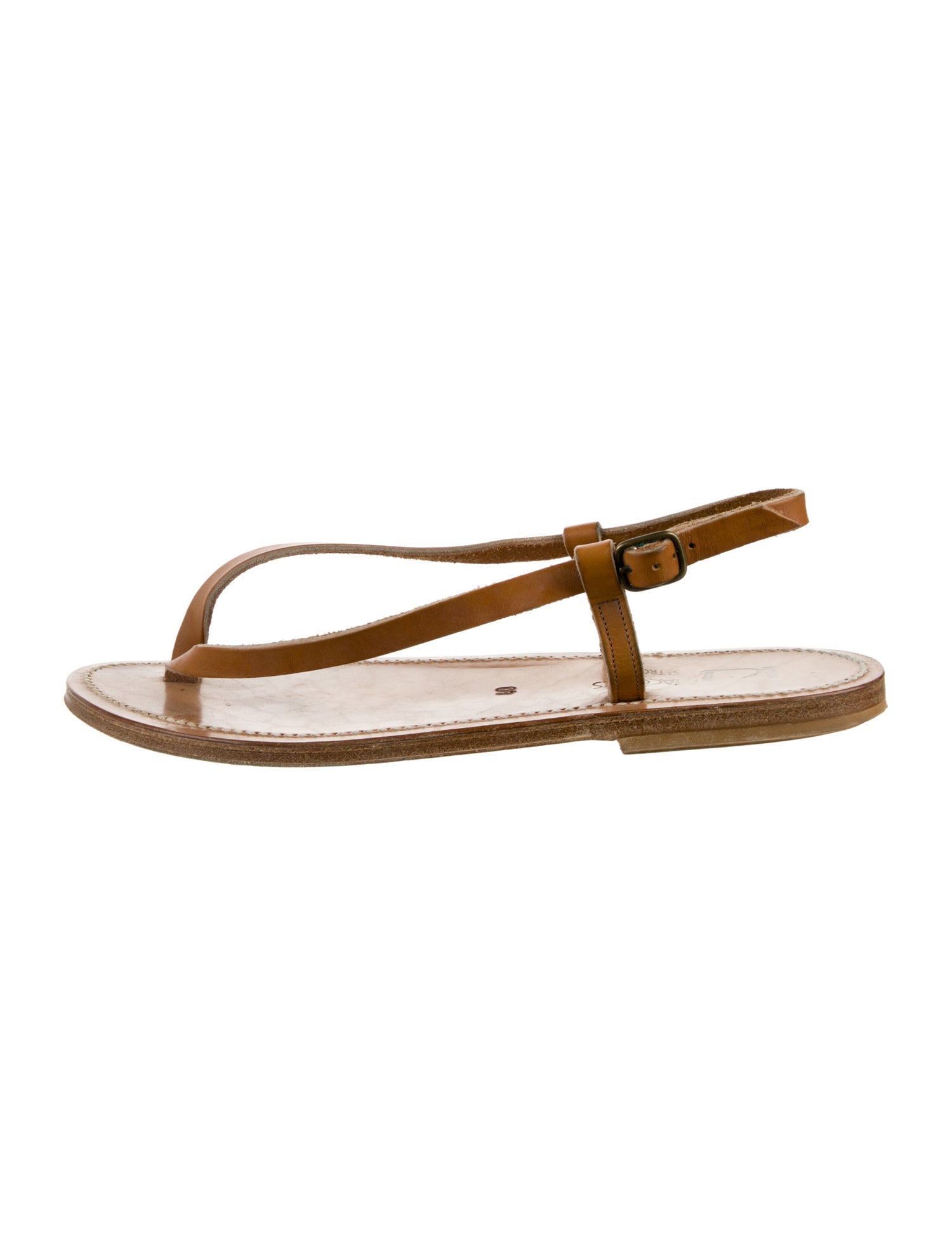 K Jacques St. Tropez Leather Slingback Sandals