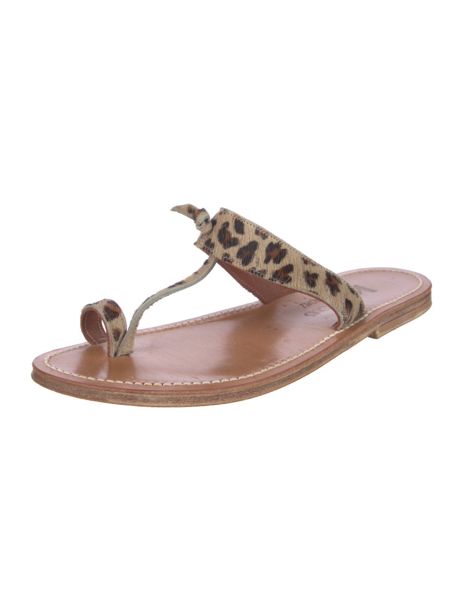 K Jacques St. Tropez Ponyhair Animal Print Flats