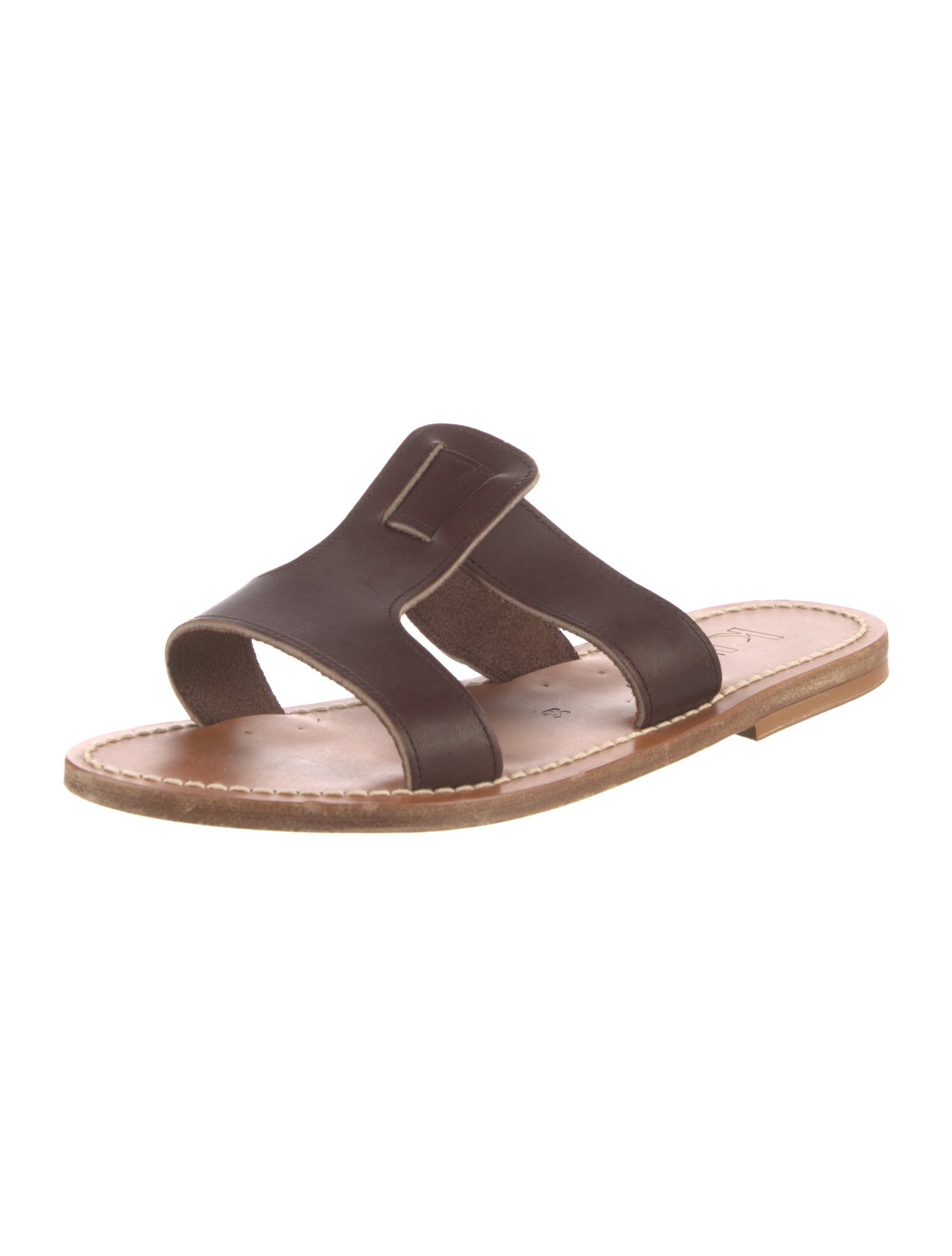 K Jacques St. Tropez Leather Slides