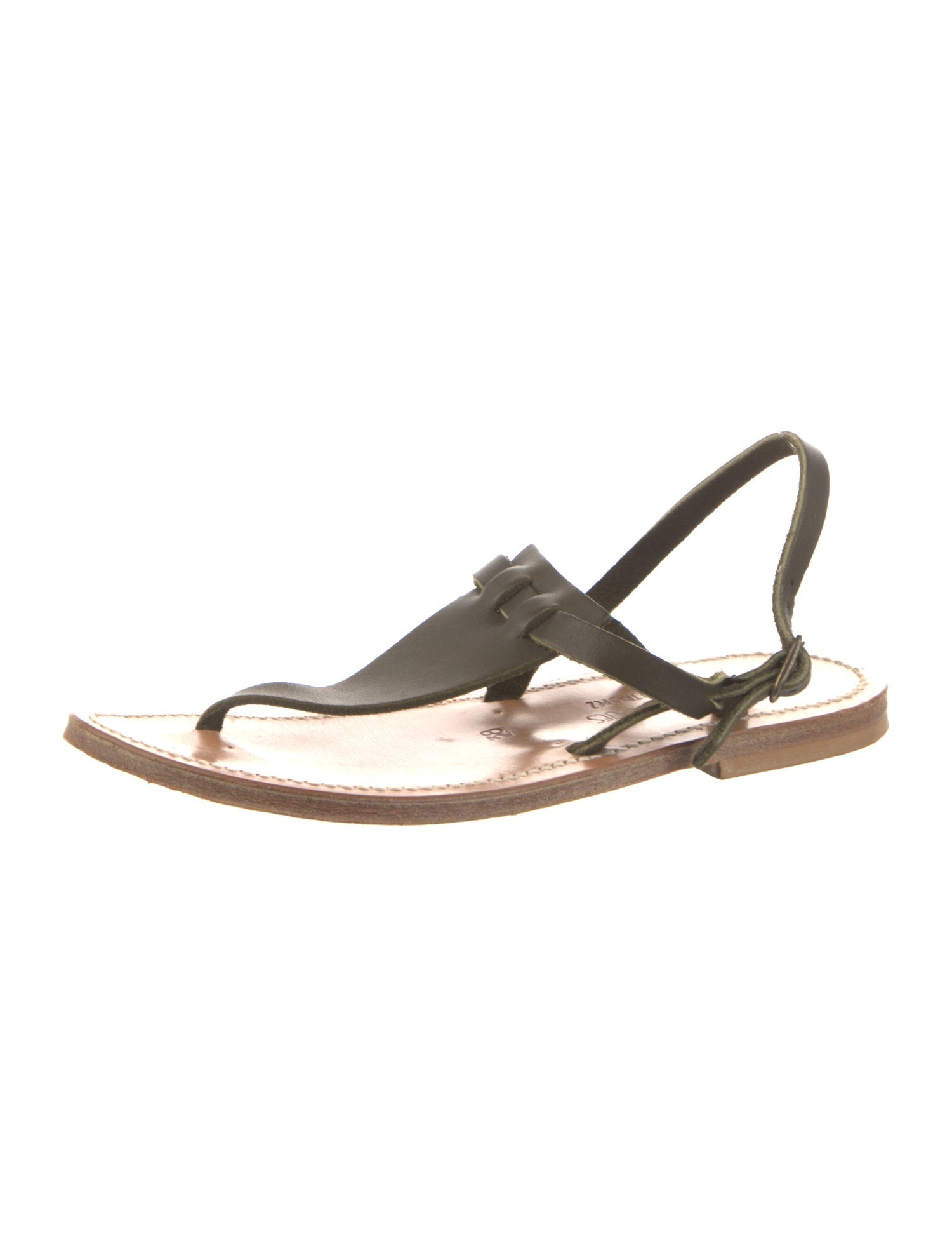 K Jacques St. Tropez Leather Slingback Sandals