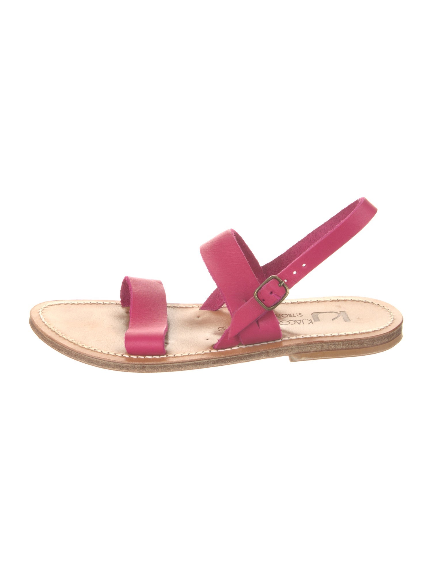 K Jacques St. Tropez Leather Slingback Sandals