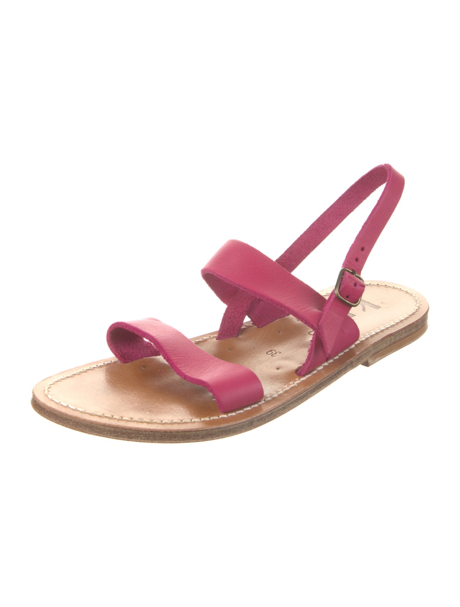 K Jacques St. Tropez Leather Slingback Sandals