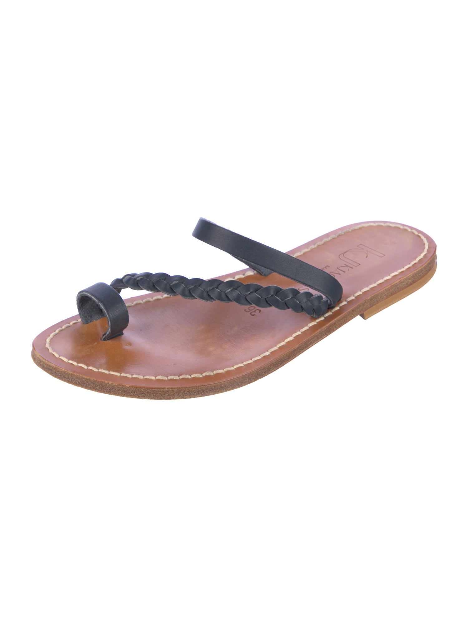 K Jacques St. Tropez Leather Slides