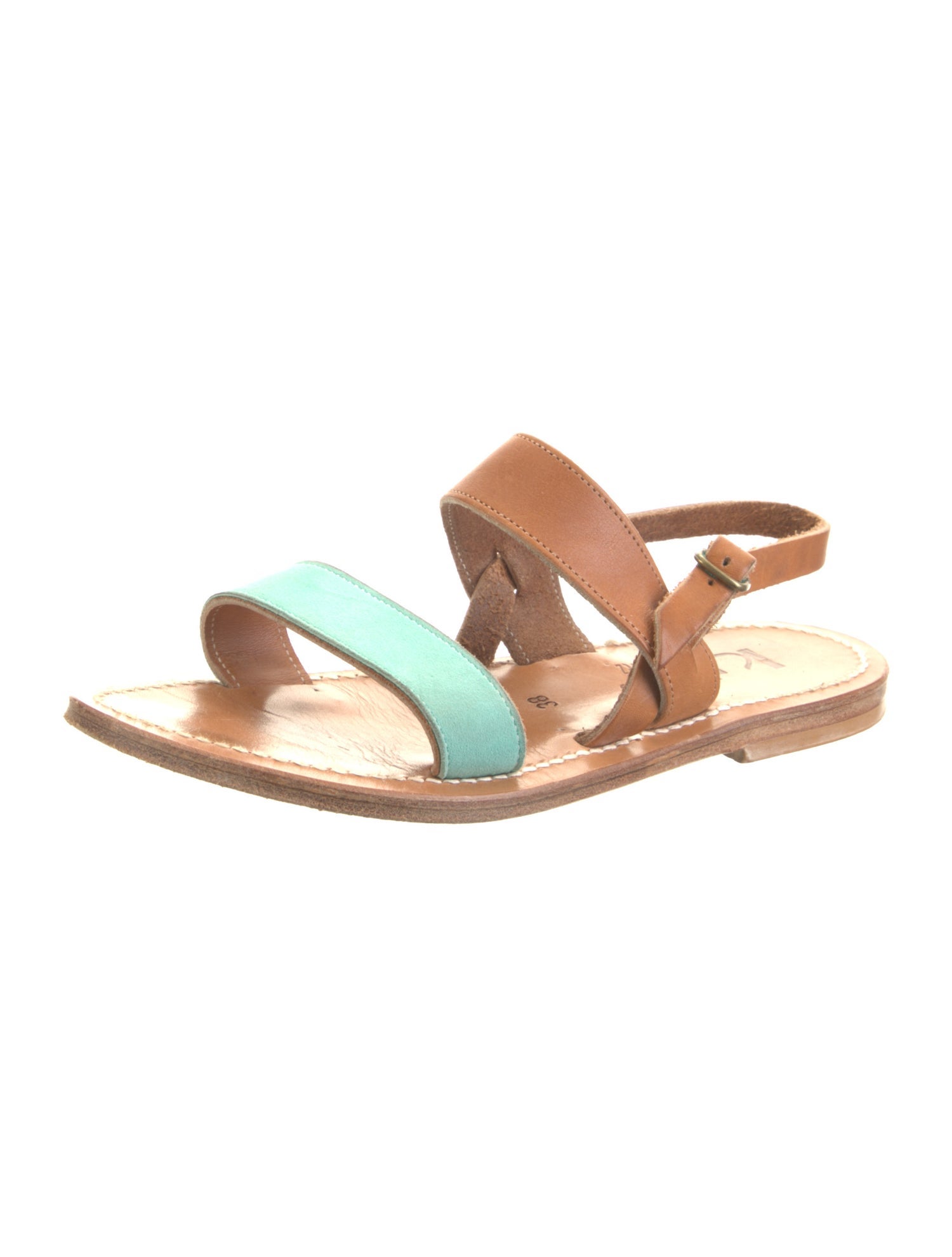 K Jacques St. Tropez Leather Slingback Sandals