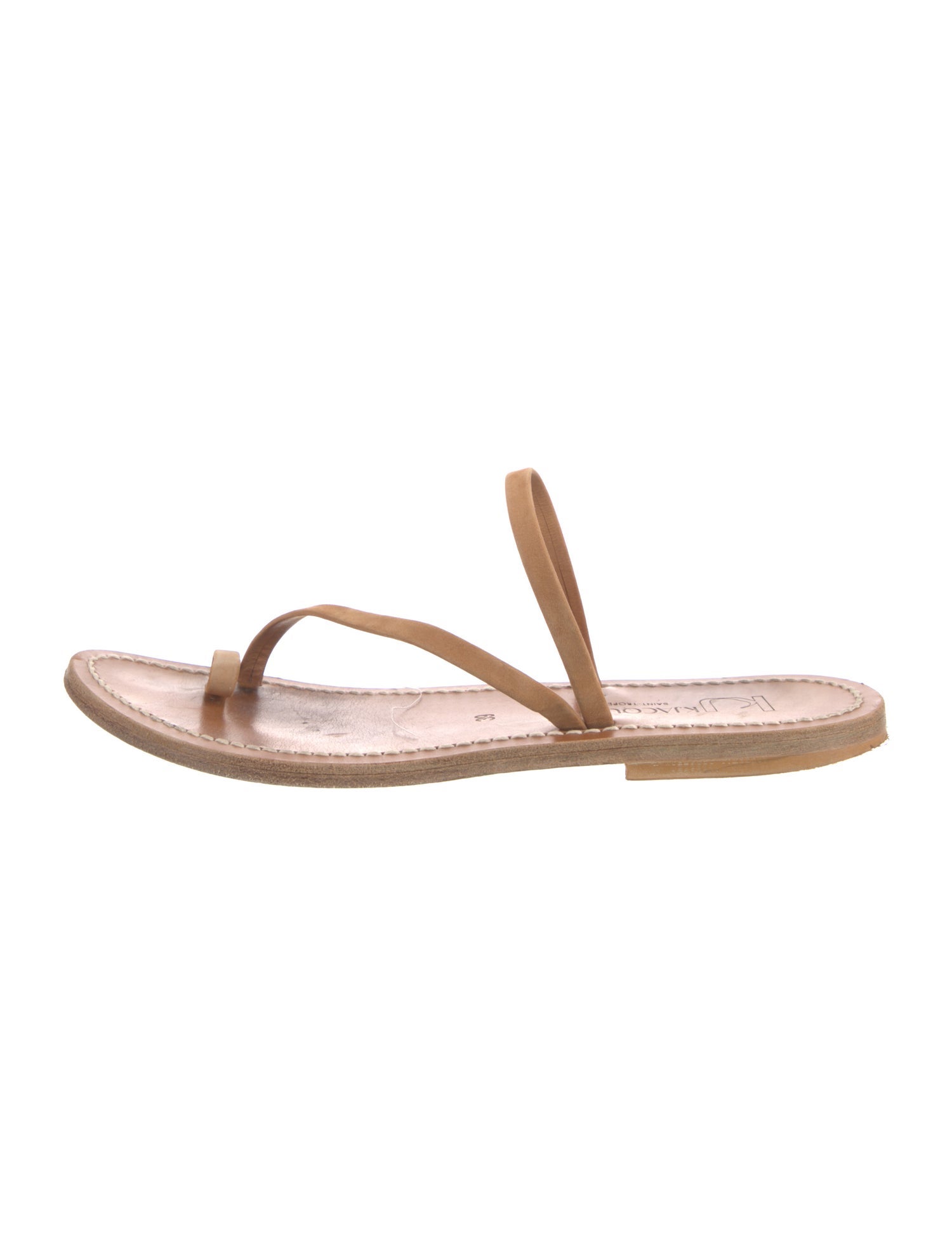 K Jacques St. Tropez Leather Slingback Sandals