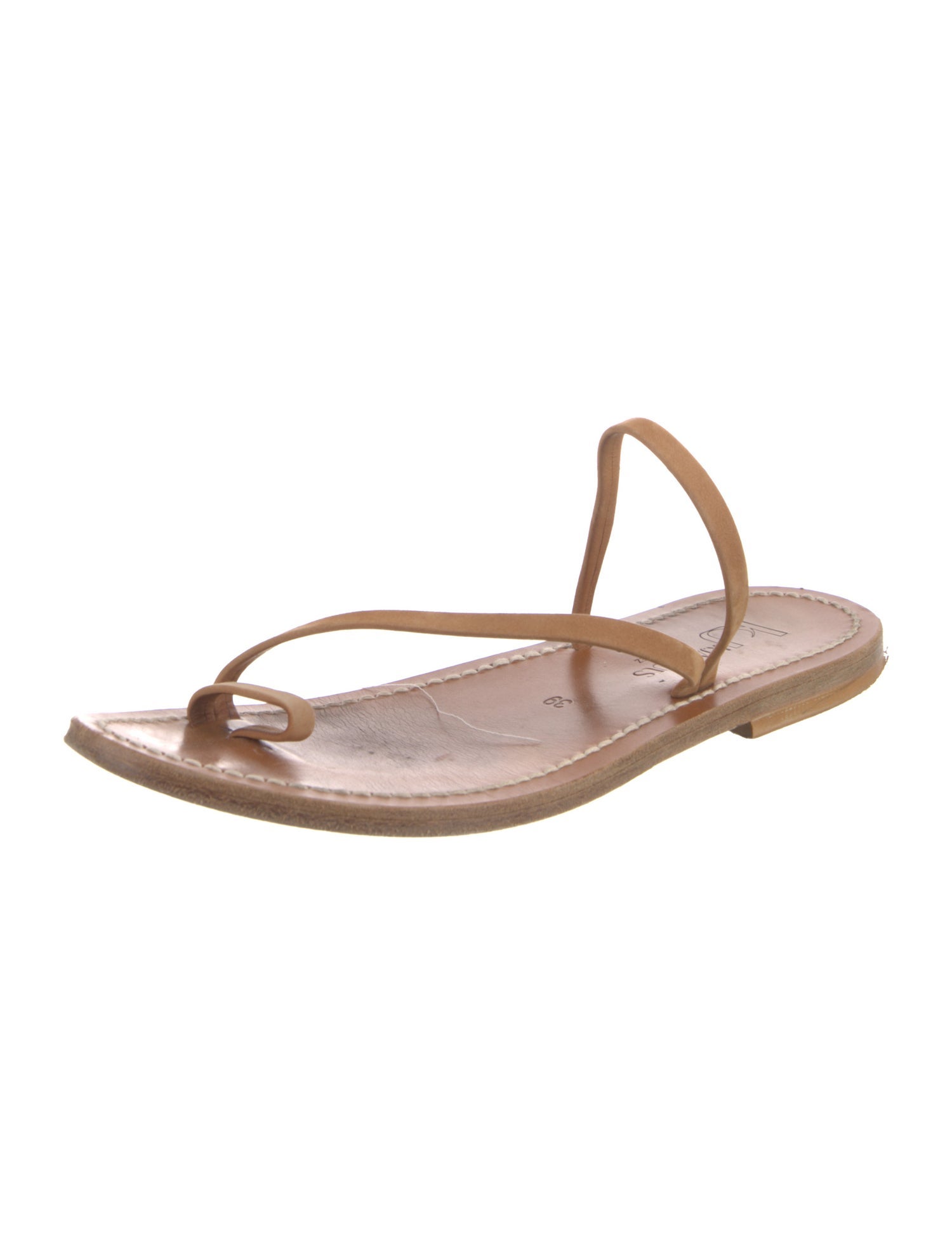 K Jacques St. Tropez Leather Slingback Sandals