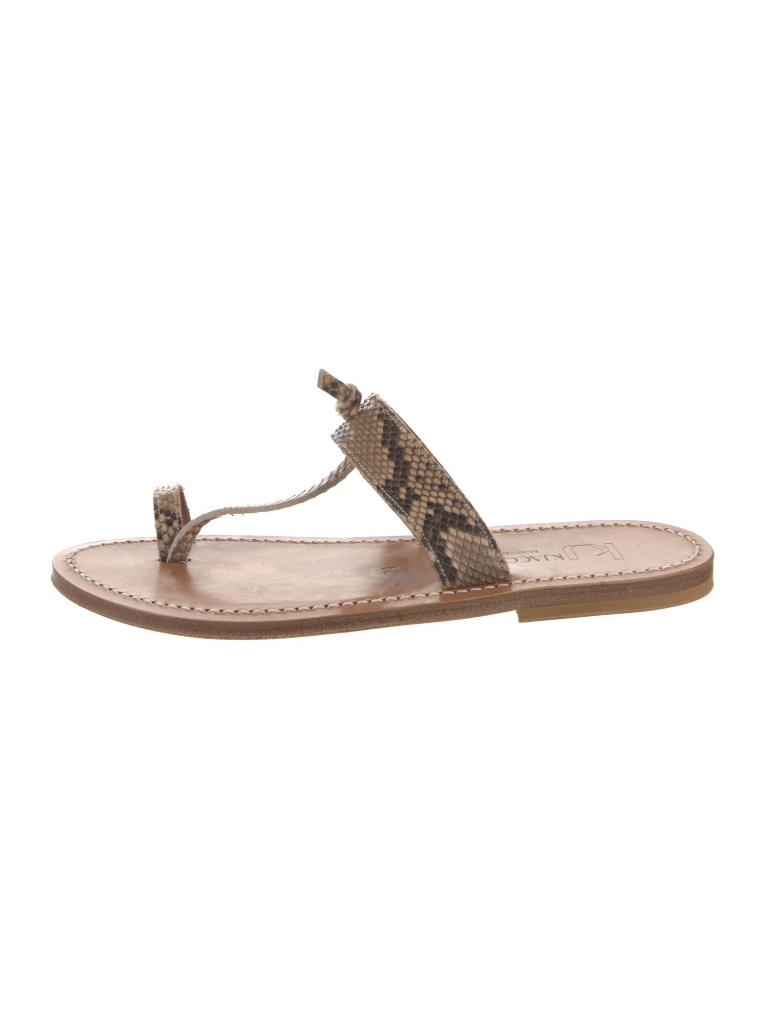 K Jacques St. Tropez Snakeskin Slides