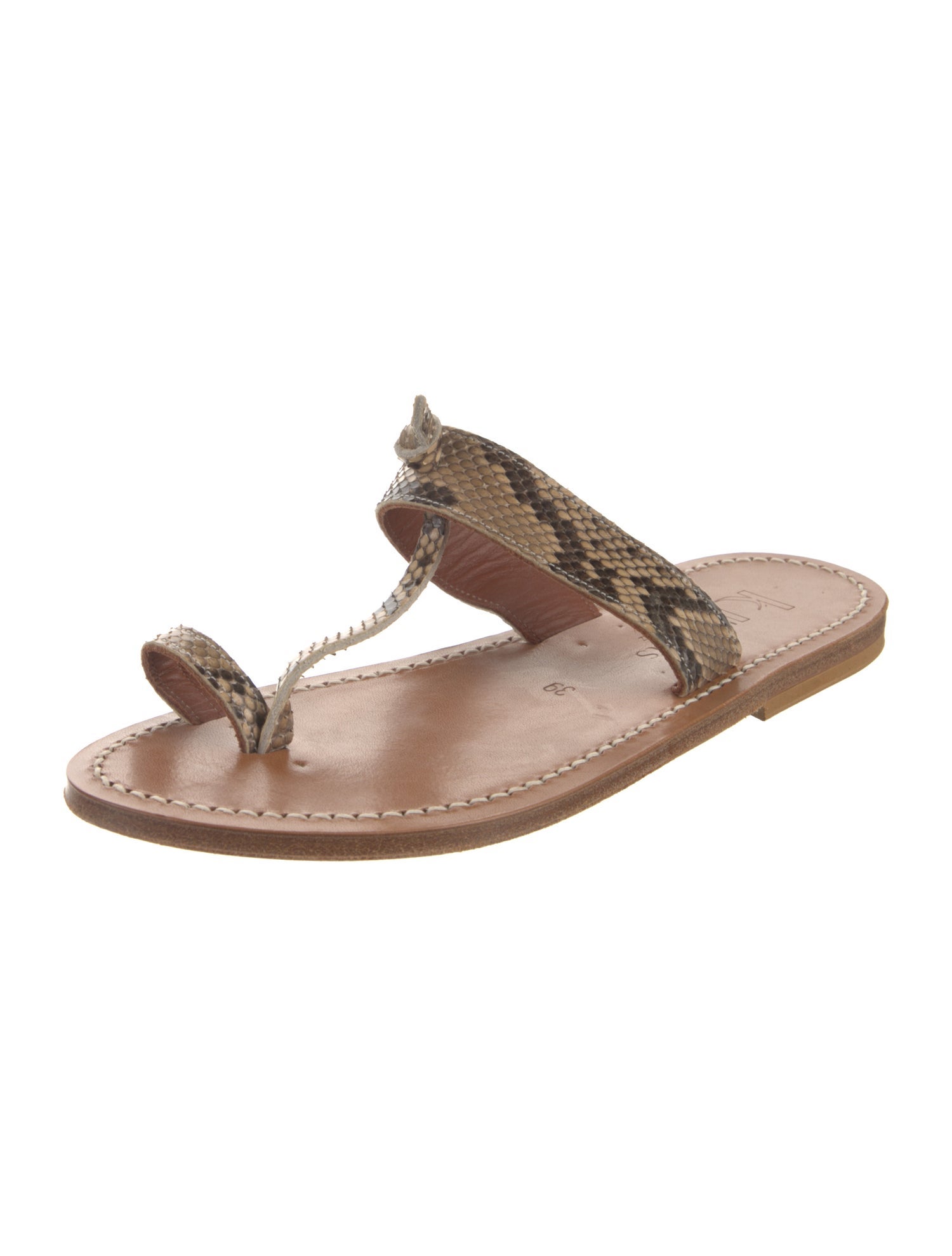 K Jacques St. Tropez Snakeskin Slides