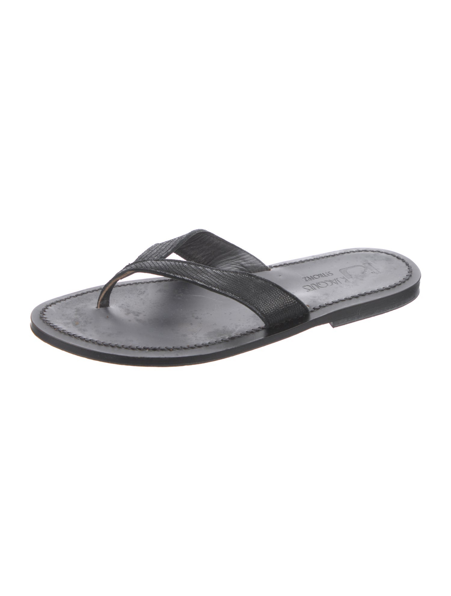 K Jacques St. Tropez Leather Slides