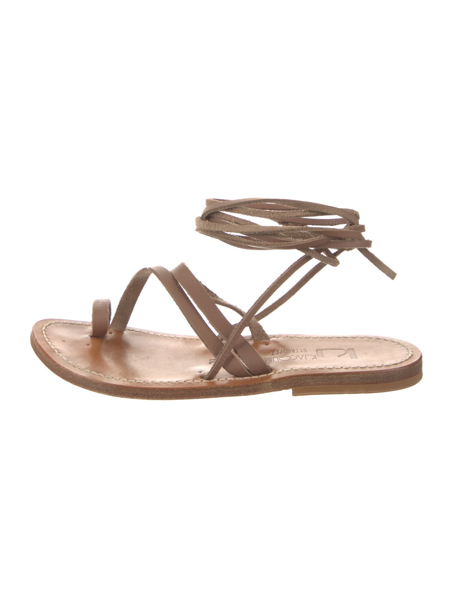 K Jacques St. Tropez Leather Gladiator Sandals