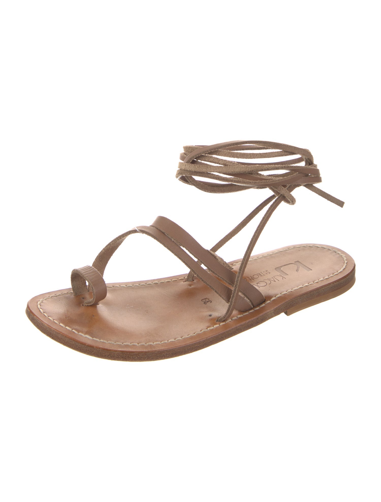 K Jacques St. Tropez Leather Gladiator Sandals