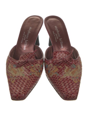 Stephane Kélian Leather Printed Mules