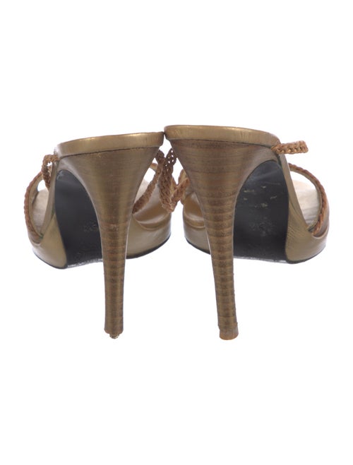 Stephane Kélian Suede Braided Accents T-Strap Sandals