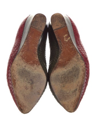 Stephane Kélian Leather Animal Print Pumps