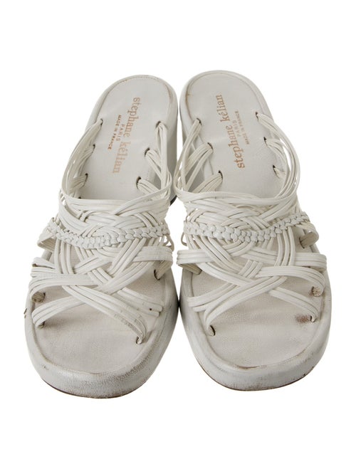Stephane Kélian Leather Braided Accents Slides