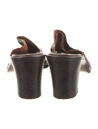 Stephane Kélian Patent Leather Braided Accents Slides