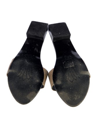 Stephane Kélian Leather Crystal Embellishments Slides