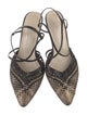 Stephane Kélian Embossed Leather Printed T-Strap Pumps