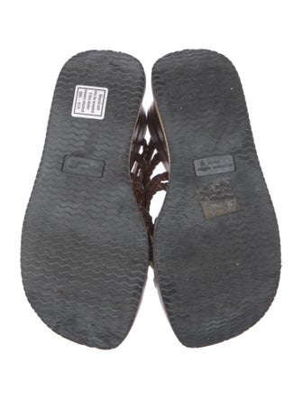 Stephane Kélian Leather Braided Accents Slides