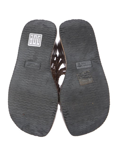 Stephane Kélian Leather Braided Accents Slides