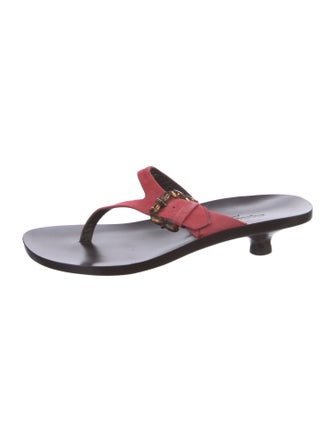 Stephane Kélian Suede Colorblock Pattern Slides