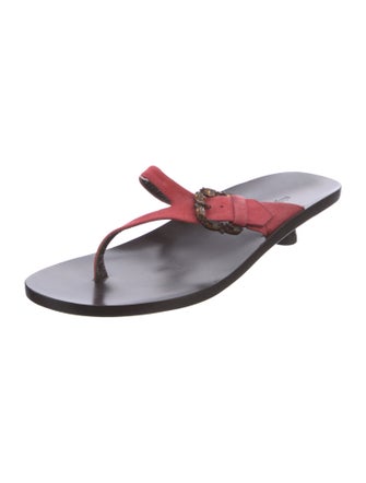 Stephane Kélian Suede Colorblock Pattern Slides