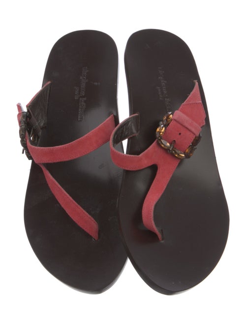 Stephane Kélian Suede Colorblock Pattern Slides