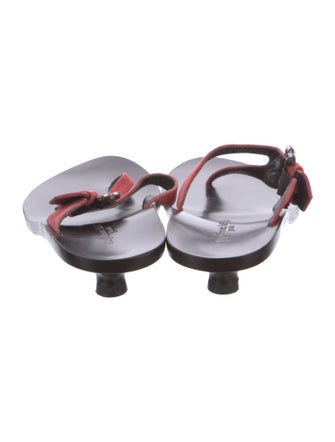 Stephane Kélian Suede Colorblock Pattern Slides