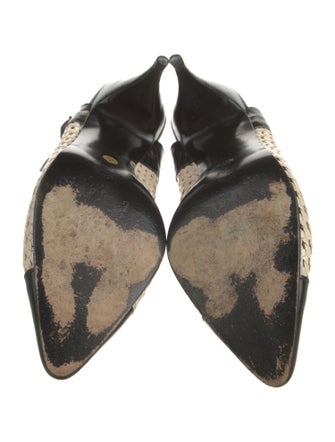 Stephane Kélian Leather Colorblock Pattern Slingback Pumps