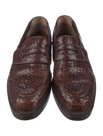 Stephane Kélian Leather Animal Print Loafers
