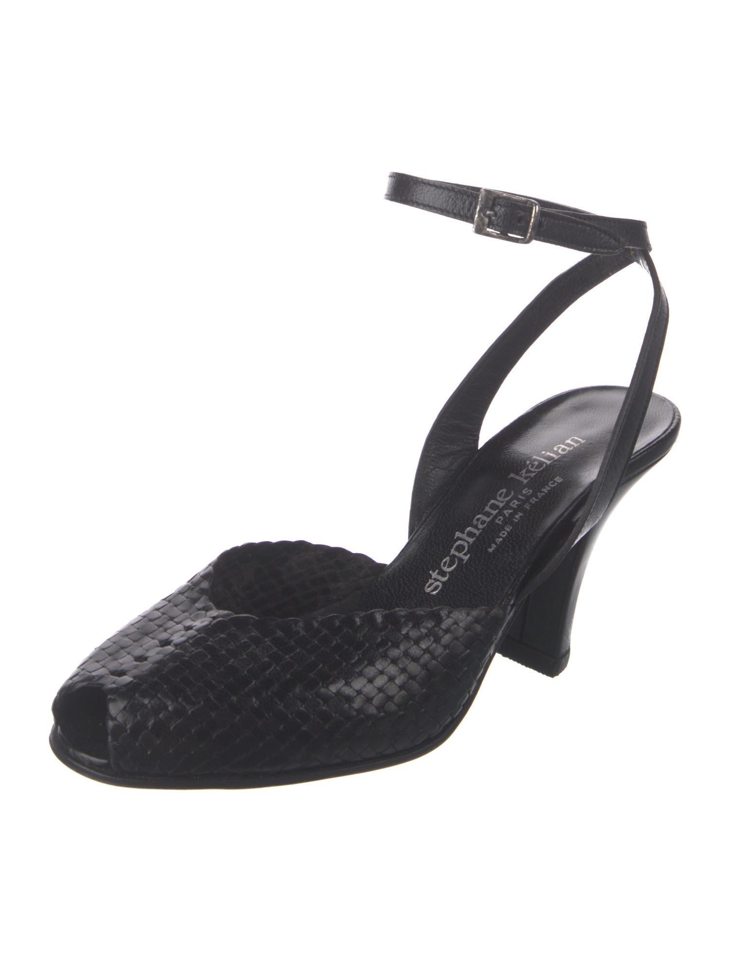 Stephane Kélian Leather Animal Print Slingback Pumps