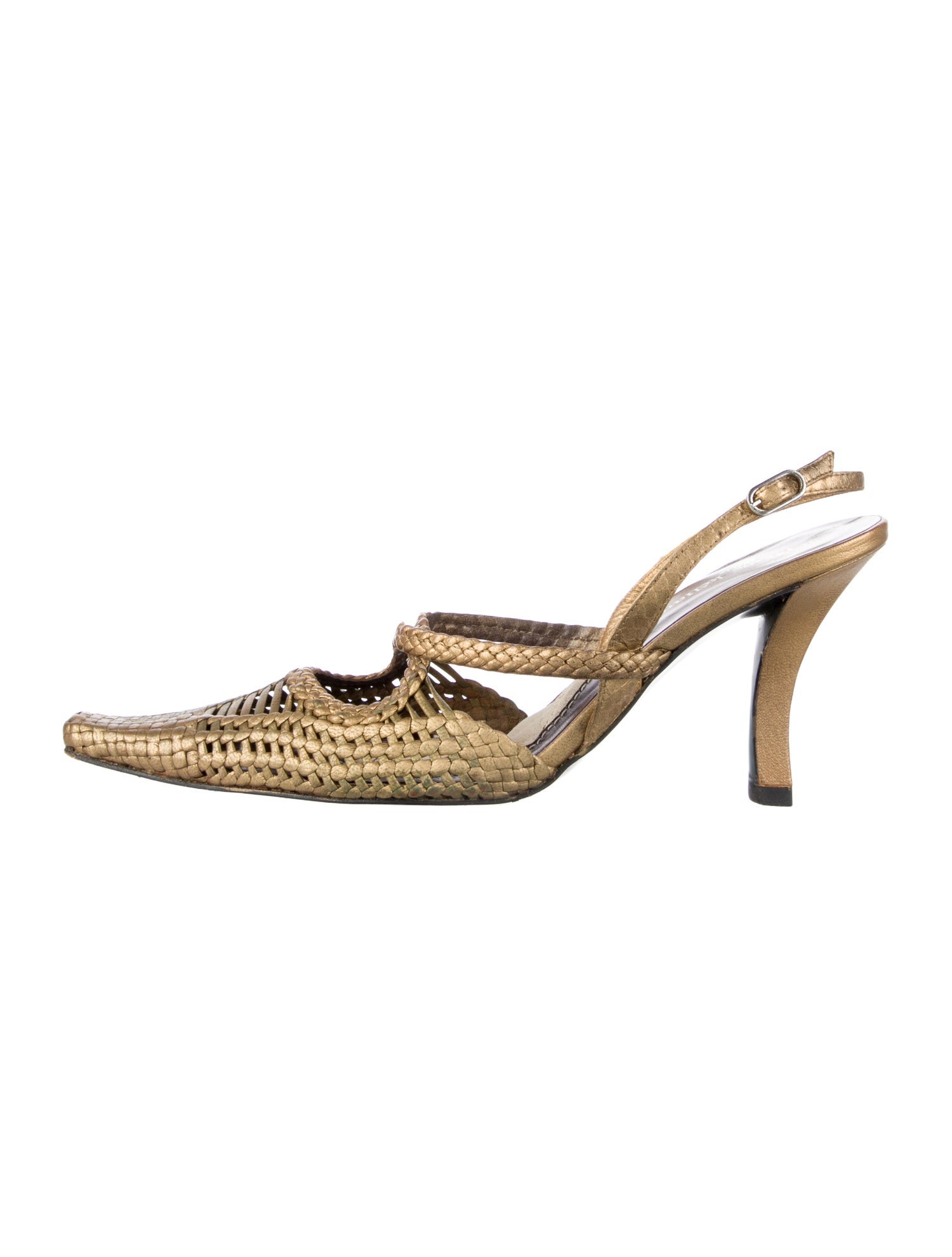 Stephane Kélian Leather Animal Print Slingback Pumps
