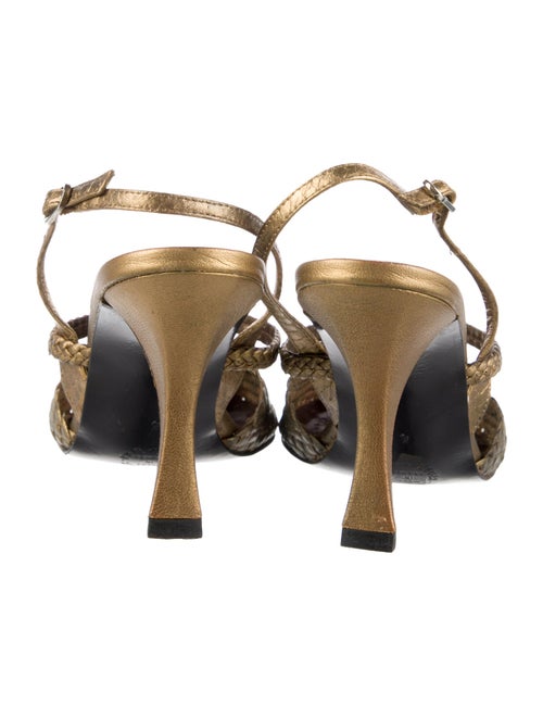 Stephane Kélian Leather Animal Print Slingback Pumps