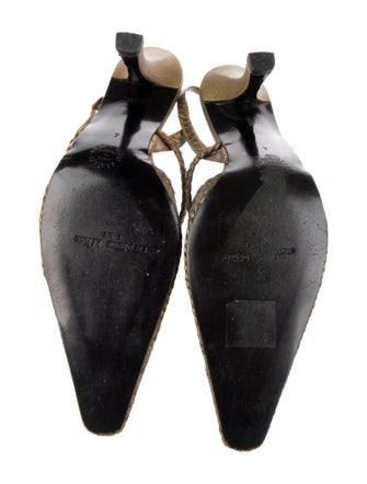 Stephane Kélian Leather Animal Print Slingback Pumps